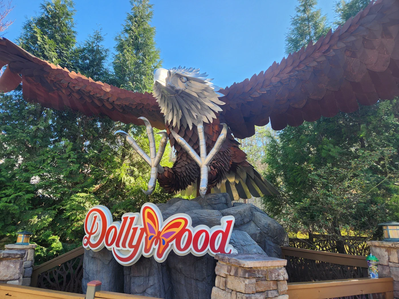 Metallic Eagle Statue outside of Wild Eagle